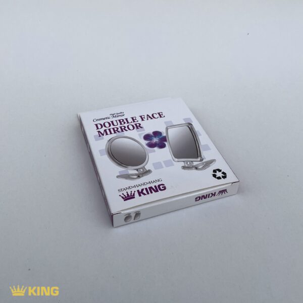 آینه آرایشی KING مدل تو‌کیفی سه‌کاره گرد 7x - Image 5